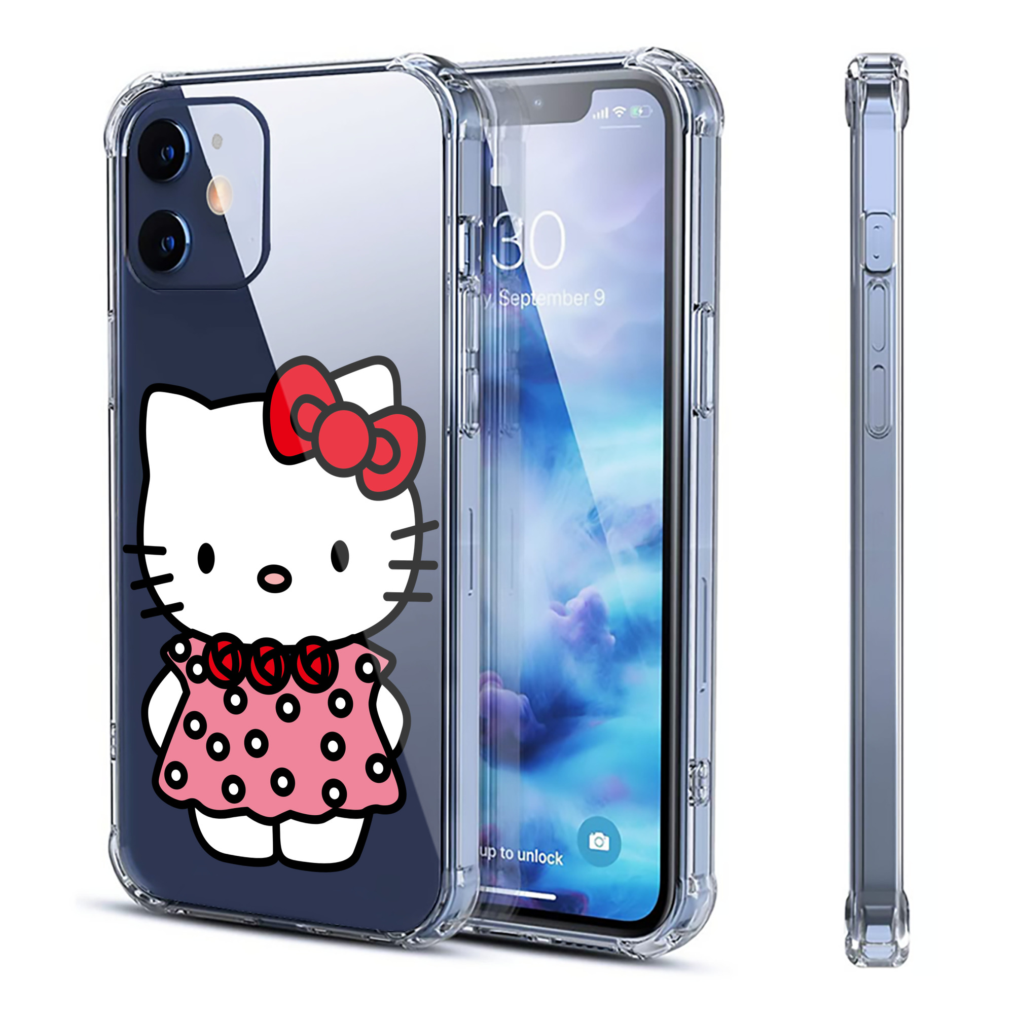 （画像用） Hello Kitty ハローキティ 【iPhone 12シリーズ対応】透明スマホケース（クリアソフトケース）